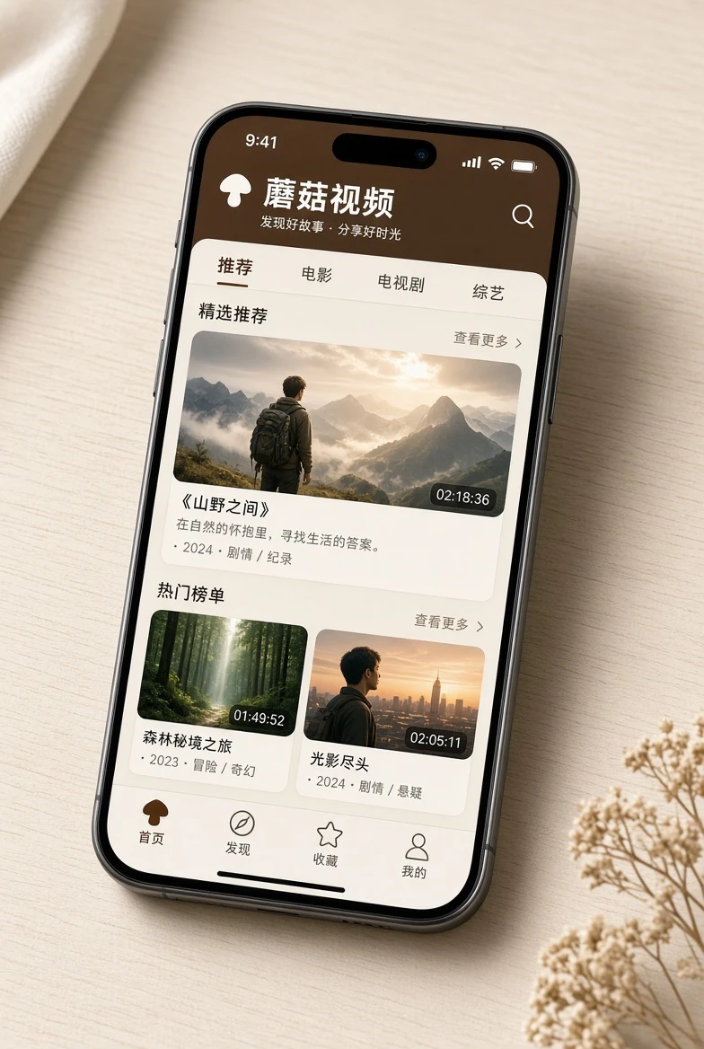 蘑菇视频APP栏目导览